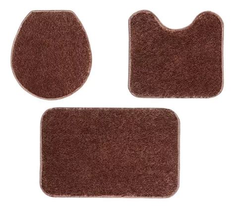 Set de baño Orrare Sultan Shaggy Brown de 3 piezas MercadoLibre