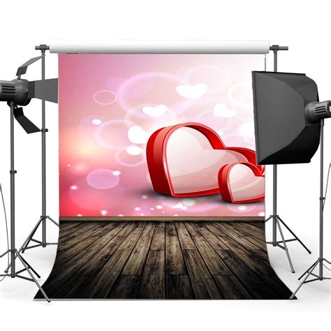 ABPHOTO Polyester 5x7ft Valentine S Day Backdrop Sweet Heart Bokeh