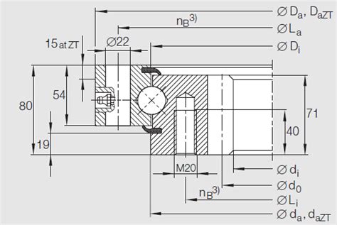 INA Four Point Contact Bearings Series VSI 25Internal Gear Teeth Type