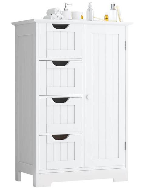 Buy Bathroom Storage Cabinet Aowos Floor Cabinet With 4 Drawers And 1