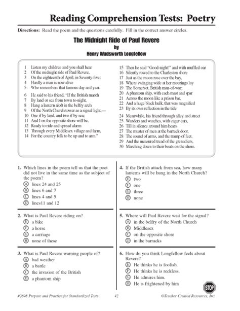 Poem Comprehension With Questions And Answers