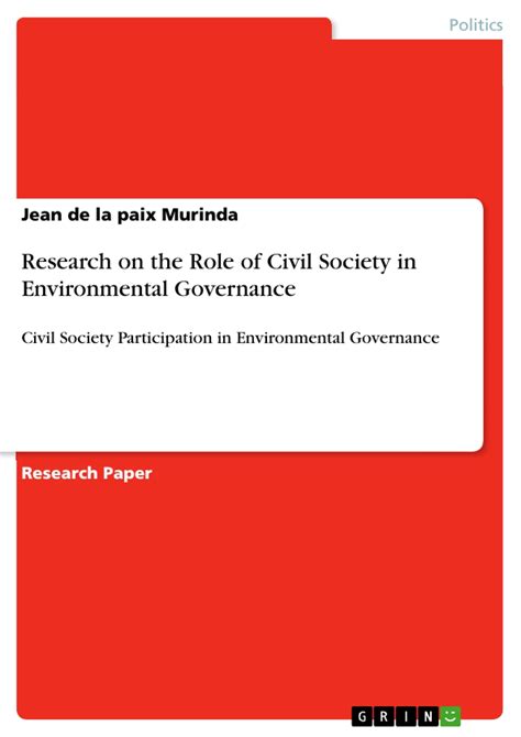 Research On The Role Of Civil Society In Environmental Governance Grin