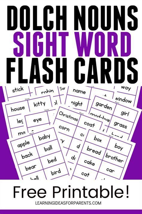 Dolch Nouns Sight Word Flash Cards Free Printable D Sight Word Hot Sex Picture