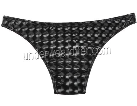 Men Shiny Leather Like Sexy Underwear Bikini Briefs Bulge Pouch Soft Mini Briefs MU S
