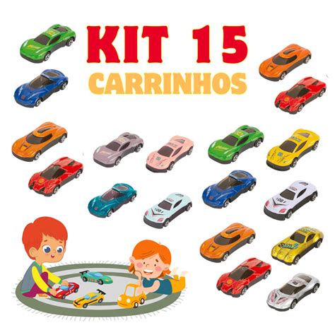 Kit 20 carrinhos Coloriodos Coleção Carros de Brinquedo Tipo Hot wheels Colecionavel Menino