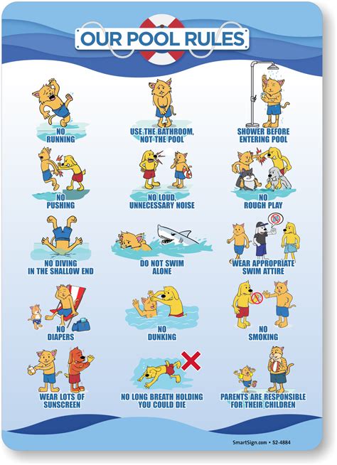 Our Pool Rules Sign With Cute Graphics Sku S2 4884