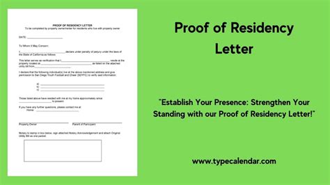 Free Printable Proof Of Residency Letter Templates Pdf Word Examples