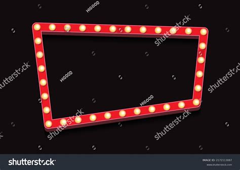 45 Red Marquee Light Board Sign Retro On White Background Stock Vectors