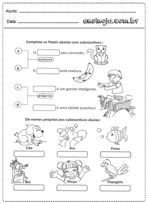 Atividades Substantivos Proprios E Comuns O Ano Educa Mrsmart Ci