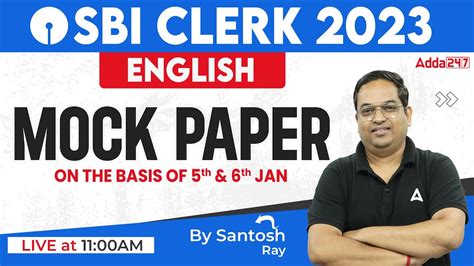 SBI Clerk 2023 English Mock Paper Based On 5th 6th Jan SBI Clerk