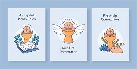 Free Vector | First communion cards set design