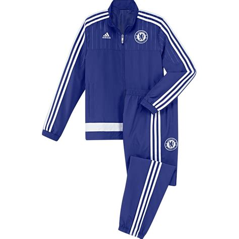 2015 2016 Chelsea Adidas Presentation Tracksuit Blue Kids