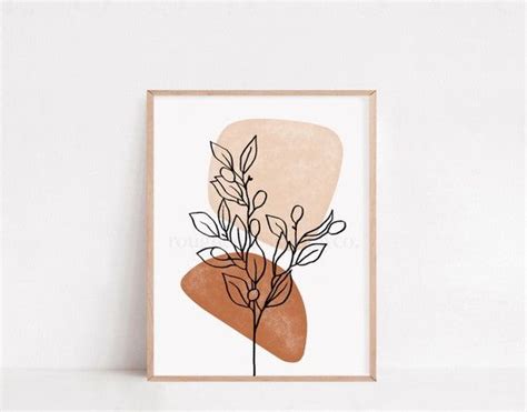 Abstrakter Minimalistischer Botanischer Druck Botanische Linie