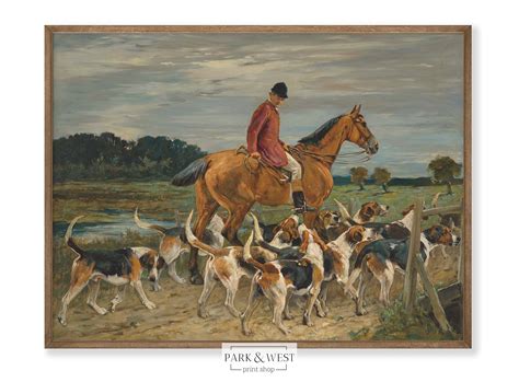 Out With the Hounds Digital Printable Art Vintage English Hunting ...