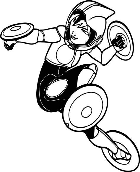 Nice Big Hero 6 Characters Gogo Tomago Flying Coloring Page Big Hero 6