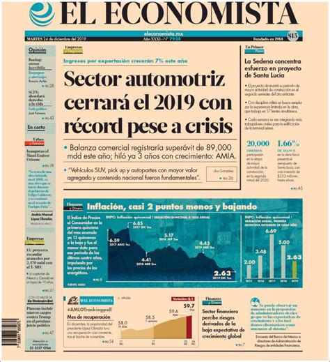 Periódico El Economista México Periódicos de México Edición de