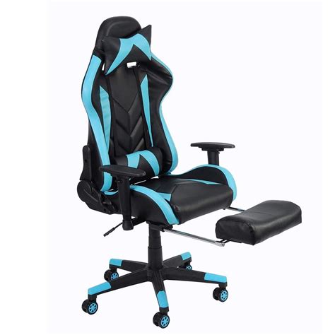 Gaming Desk Chair Ergonomic Office Chair with Footrest Racing Style ...