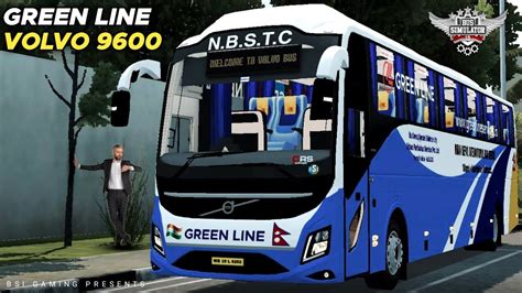 Green Line Travels Livery For Volvo Seater Bus Mod For Bussid