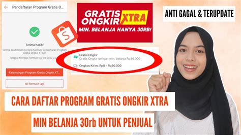 Dftr Skrg Jg Cara Mudah Dftr Program Gratis Ongkir Xtra Min Blnja