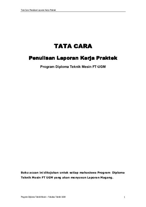 Tata Cara Penulisan Laporan Kerja Praktek Rizki Primawan