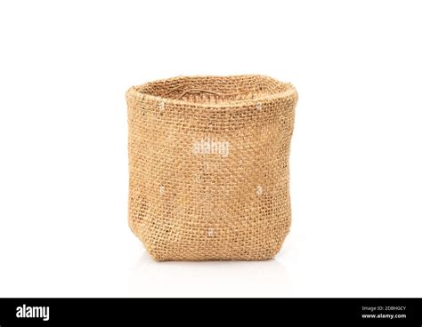 Empty Burlap Sack Bag On White Background Stock Photo Alamy