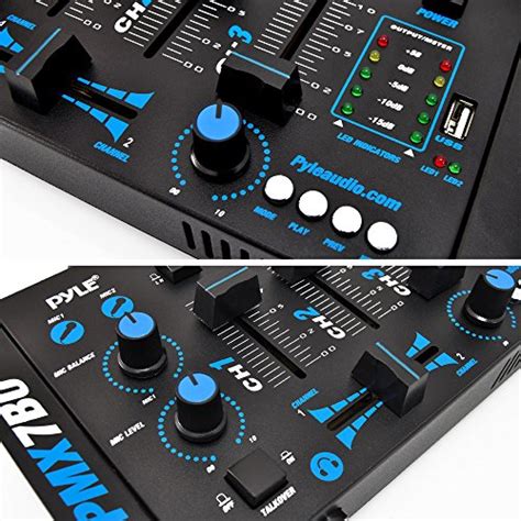 Pyle Pmx7bu Bluetooth 3 Channel Dj Mp3 Mixer Mic Talkover Usb Flash