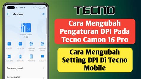 Cara Mengubah Pengaturan Dpi Pada Tecno Camon Pro Cara Mengubah