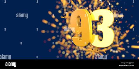 Gold Number 93 In The Foreground With Gold Confetti Falling And