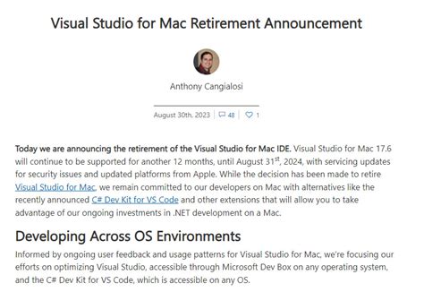 微軟 Visual Studio For Mac 告別！開發者該何去何從