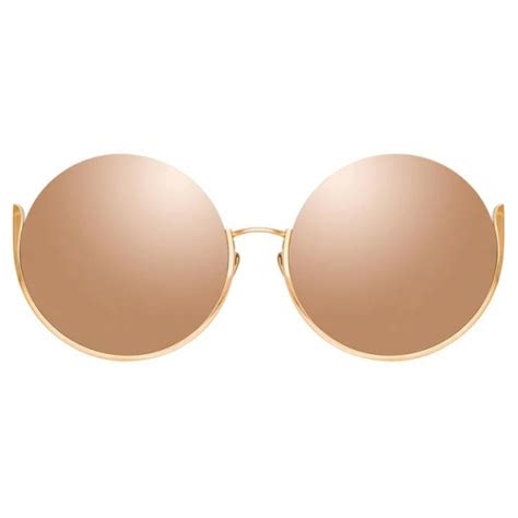 Linda Farrow Olivia Round Sunglasses In Rose Gold Lfl C Sun