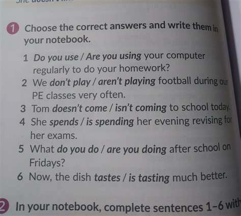 Zad Str Klasa Choose The Correct Answers And Write Them In Your