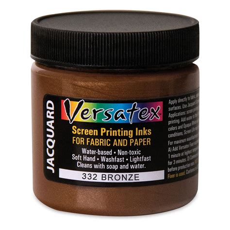 Jacquard Versatex Screen Printing Ink Pearlized Bronze 4 Oz Jar