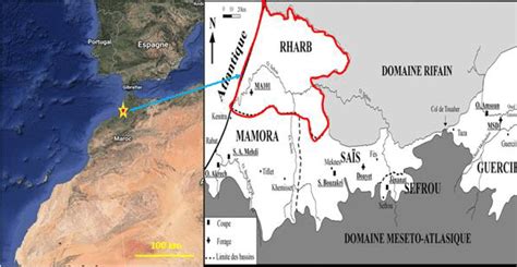 Localisation du bassin du Gharb D après Boccaletti et al 1990