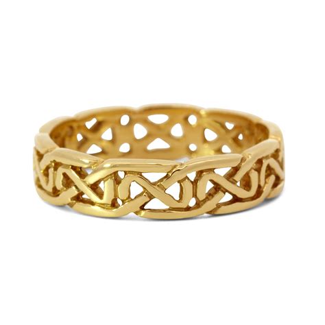 Handmade Irish 14k Yellow Gold Celtic Knot Wedding Ring By Designyard Designyard