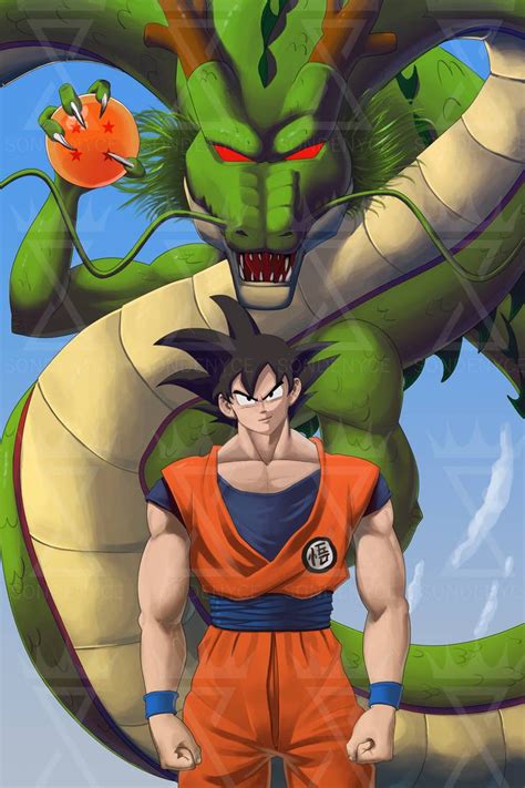 Goku And Shenron By Denychie On DeviantArt Dragon Ball Z Goku Art