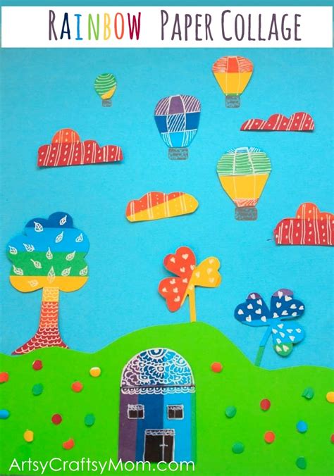 Rainbow Paper Collage Art For Kids Artsy Craftsy Mom