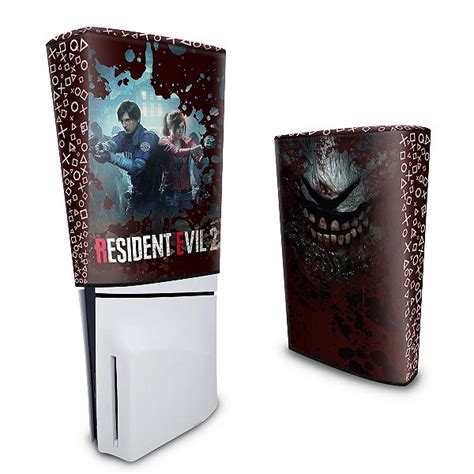 Capa Ps5 Slim Anti Poeira Resident Evil 2 Remake Pop Arte Skins