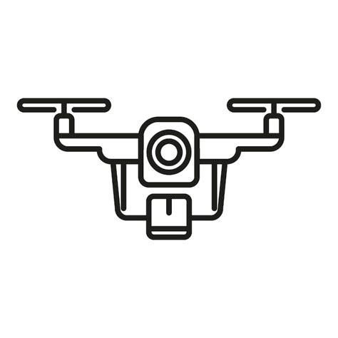 Vector De Contorno Del Icono De Entrega De Paquetes De Drones Esp A De