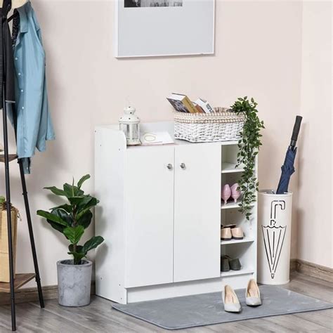 Homcom Armoire Etagere Meuble A Chaussures Tr S Pratique En Panneaux De