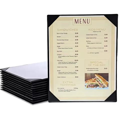 Pu Leather Restaurant Menu Holders Upscale Hotel Cafe Menu Covers Menu