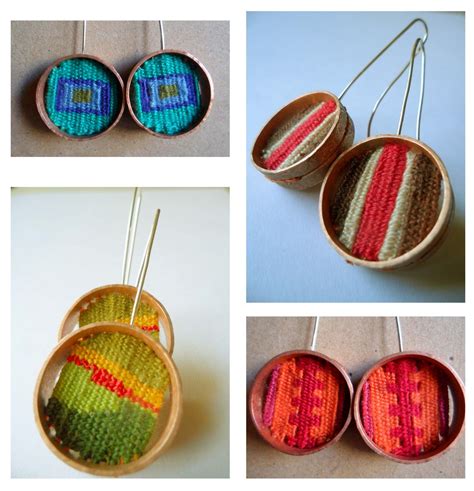 Aros A Mini Telar Me Encantan Fiber Art Jewelry Felt Jewelry