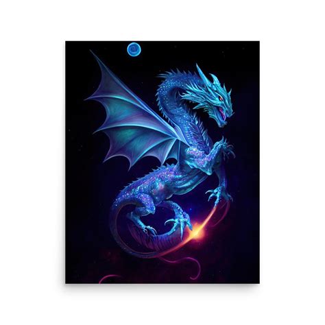 Cosmic Dragon Cosmic Dragon Poster Dragon Print Dragon Etsy