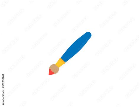 Paint Brush Vector Isolated Emoticon. Paint Brush Emoji Icon Stock ...