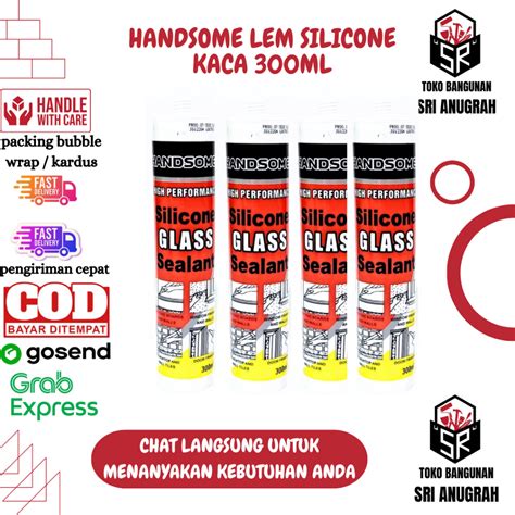 Jual HANDSOME Lem Silicone Sealent Kaca Lem Botol Tube Serbaguna