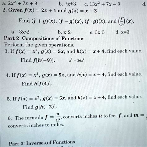 Solved 4 If F X X 2 G X 5x And H X X 4 Find Each Value