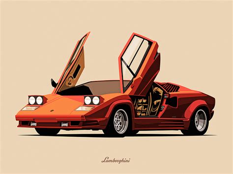 Lamborghini Countach by mvcnform on Dribbble