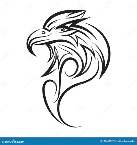 Eagle Tattoo Vector Illustration Decorative Design Stock Vector