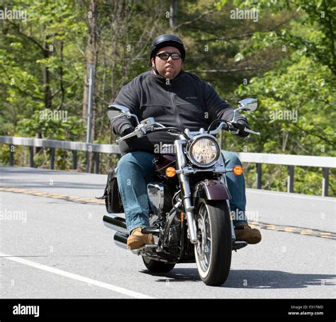 Fat Man Riding Motorcycle Hi Res Stock Photography And Images Alamy