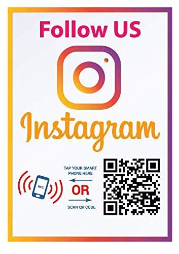 Buy Follow Us On Instagram Sticker Touchless QR Code And NFC Tag