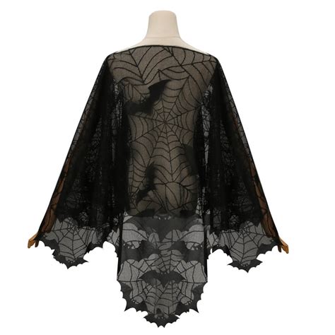 Vikidoky Spider Webs Bats Poncho Halloween Costume Vikidoky